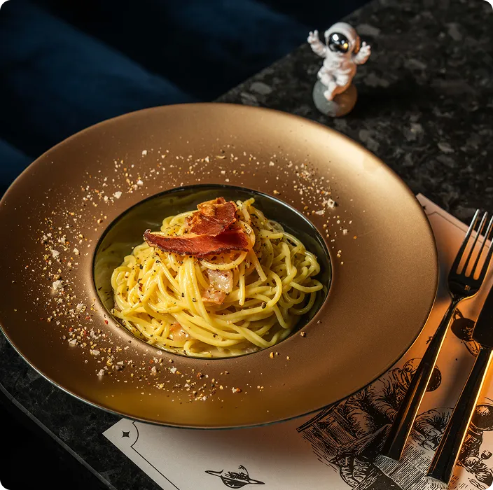Spaghetti Carbonara from the Stars à la carte menu
