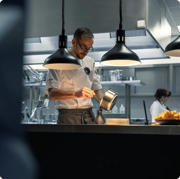 Stars chef preparing a dish